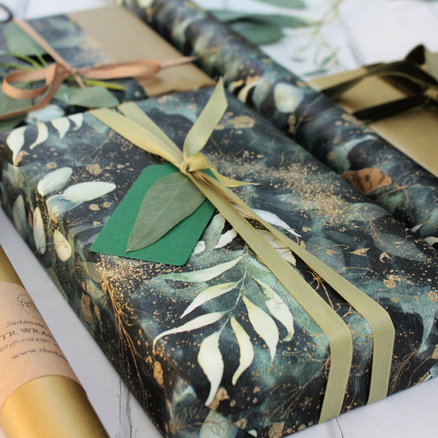 Luxury Botanical Christmas Wrapping Paper, 6M - FSC & Recyclable - The Danes