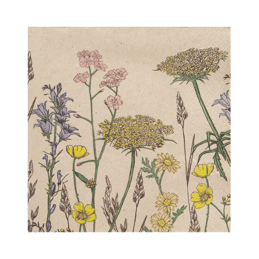 Wildflower Meadow Unbleached Paper Napkins