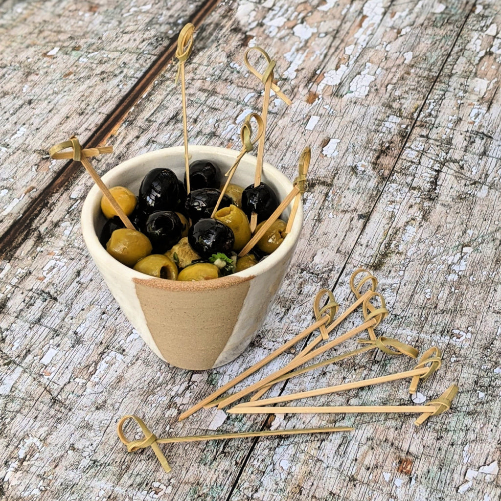 Natural Bamboo Cocktail Sticks - Looped x 100