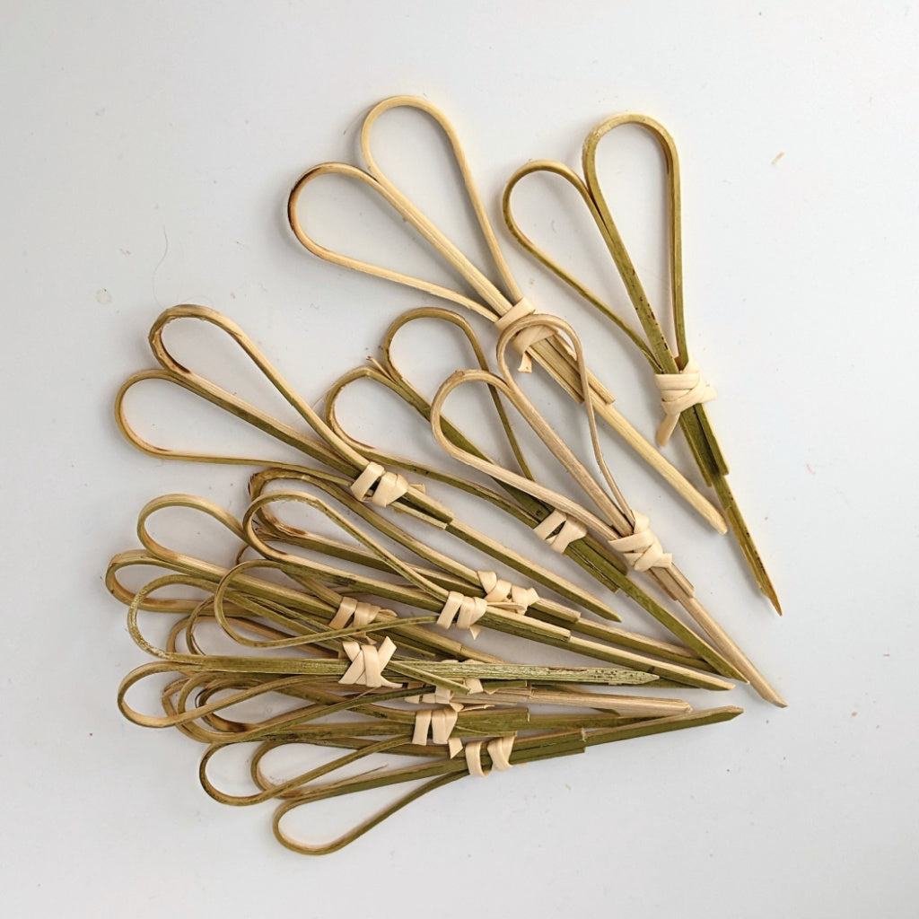 Natural Heart Shaped Bamboo Cocktail Sticks - 100