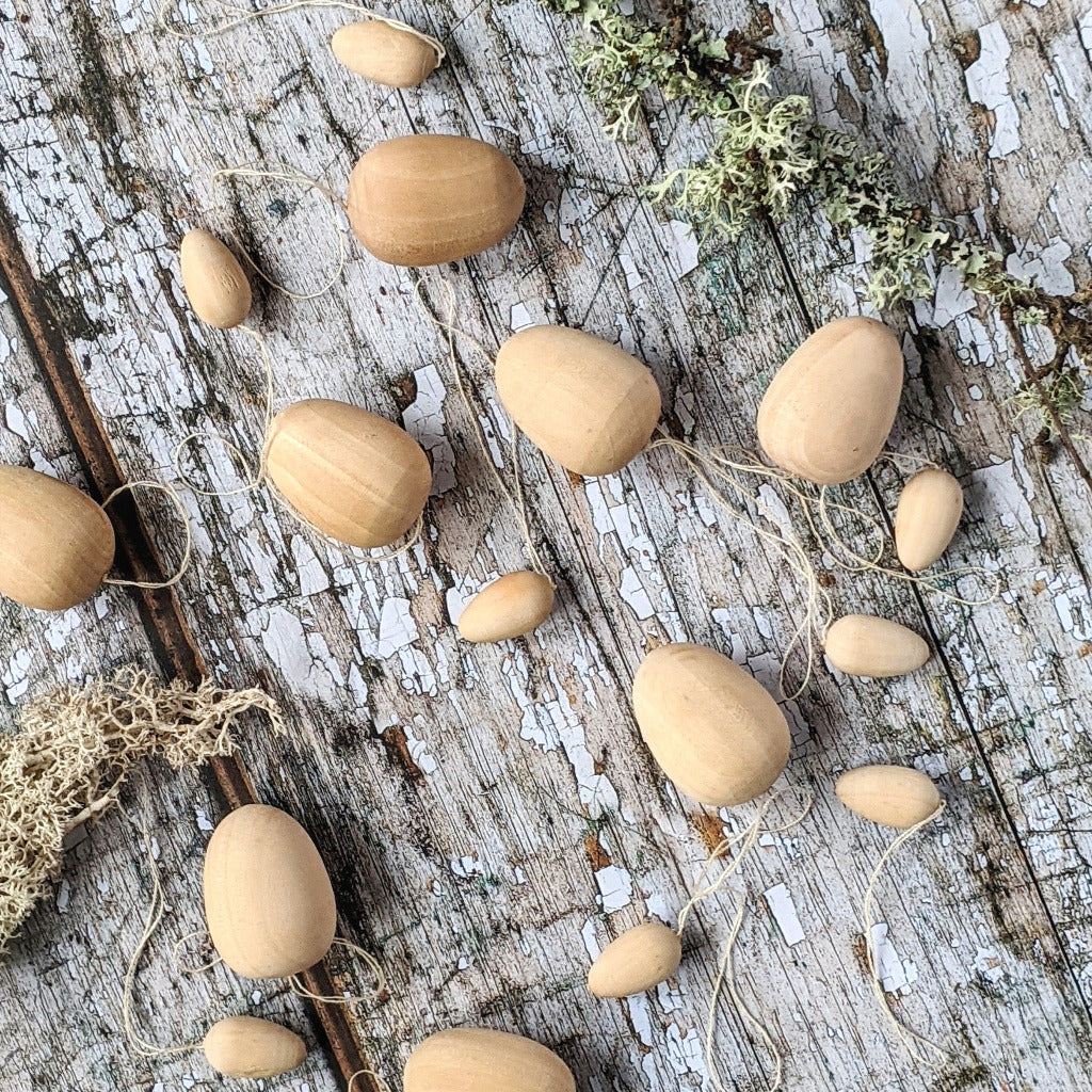 Natural Wooden Hanging Easter Egg Decorations - Thedanes.co.uk - Creative & Sustainable Living The Scandinavian Way