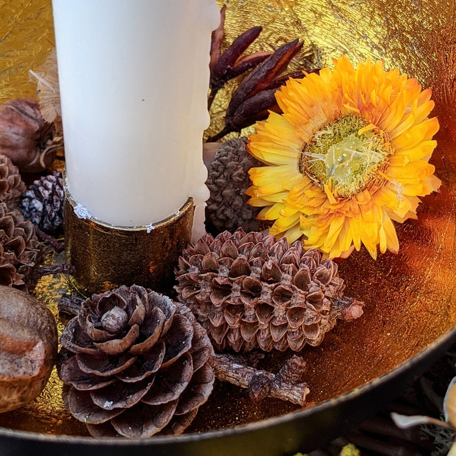 Black & Bronze Metal Candle Holder Bowl - Thedanes.co.uk - Creative & Sustainable Living The Scandinavian Way
