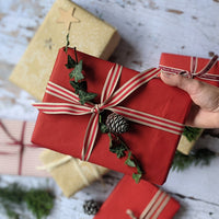 Gift Wrap Set - Red & Kraft - 100% Recyclable - Thedanes.co.uk - Creative & Sustainable Living The Scandinavian Way