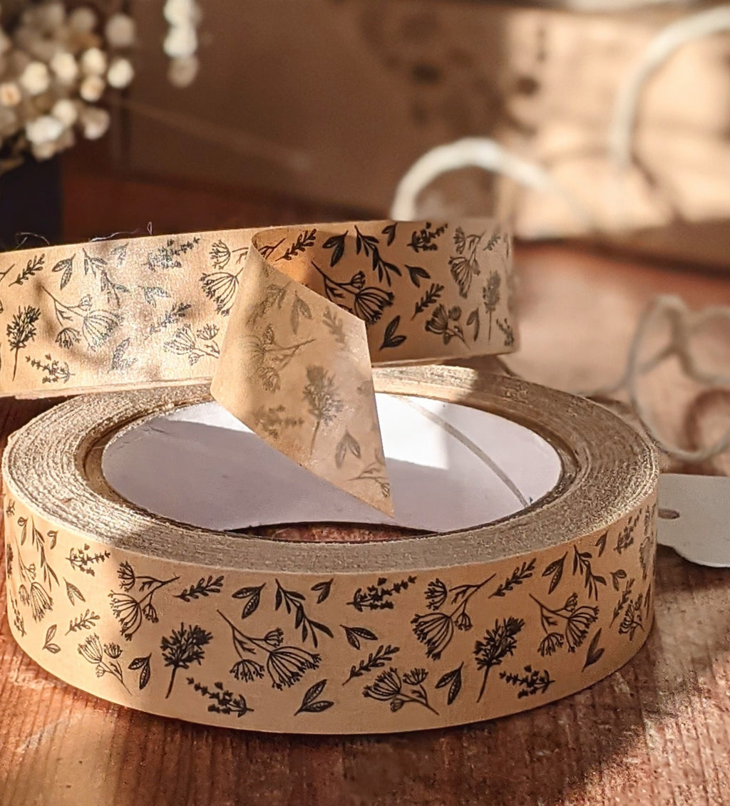 TRADE | Wild Flower Kraft Paper Tape 24mm x 50mtr - Thedanes.co.uk - Creative & Sustainable Living The Scandinavian Way