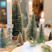 Decorative Green Glitter Bottle Brush Christmas Trees x 3 - Thedanes.co.uk - Creative & Sustainable Living The Scandinavian Way