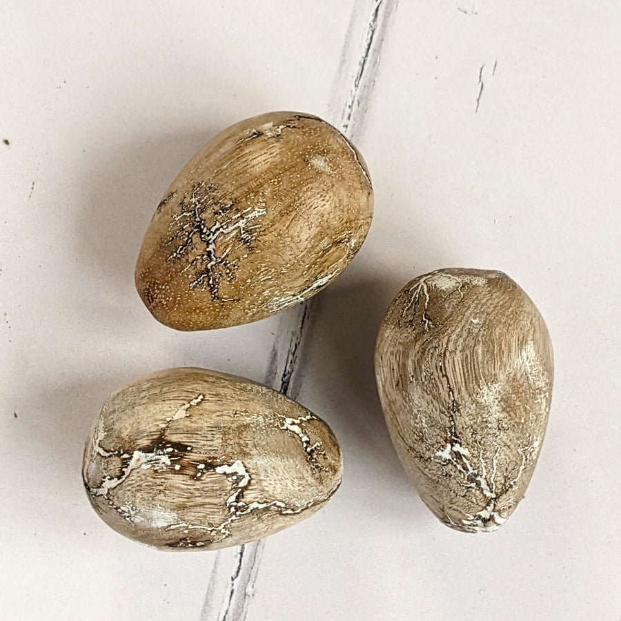 Decorative Easter Eggs, Mango Wood - Set Of 3 - The Danes