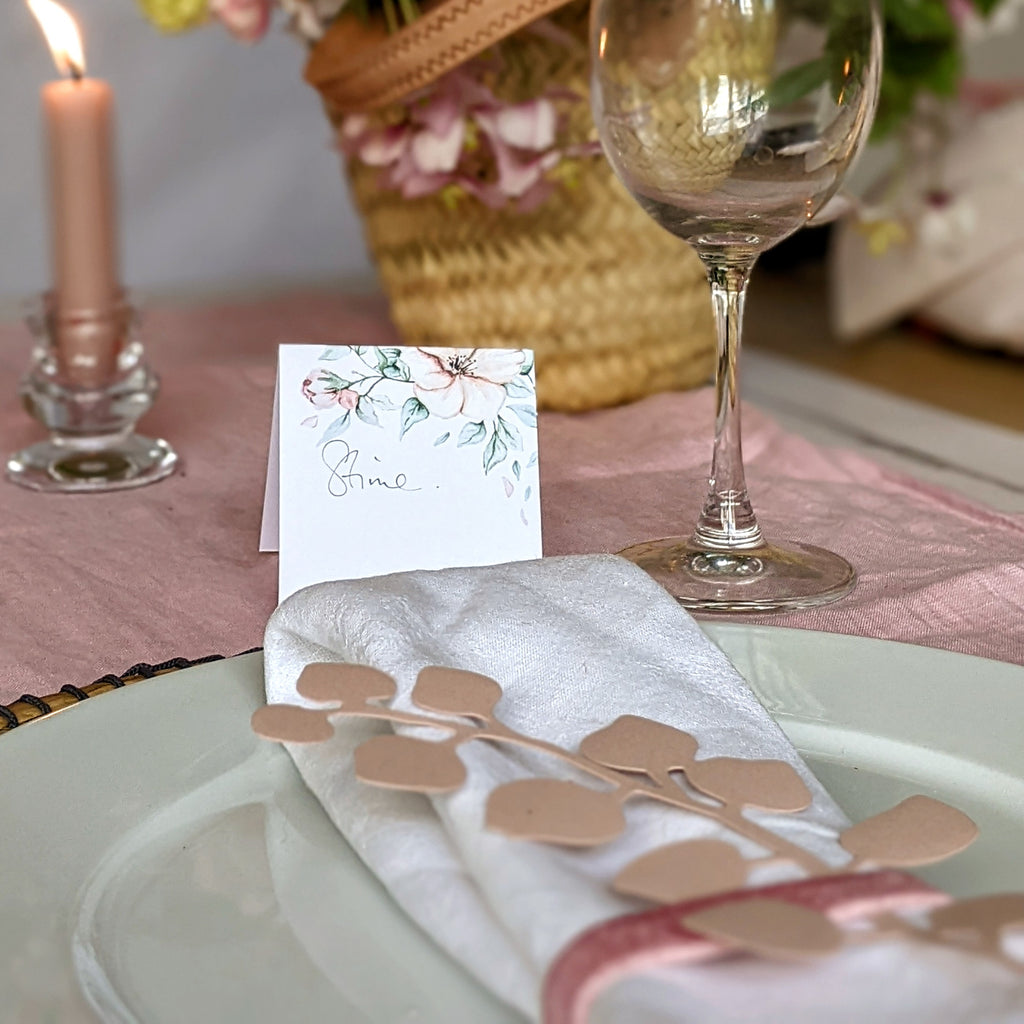 Pink Paper Leaves Place Card & Table Decorationsplace cards by The Danes