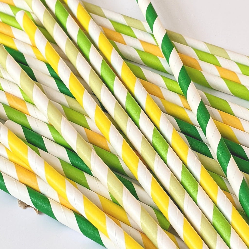 Paper Drinking Straws - Joyful Yellow & Greens - Thedanes.co.uk - Creative & Sustainable Living The Scandinavian Way