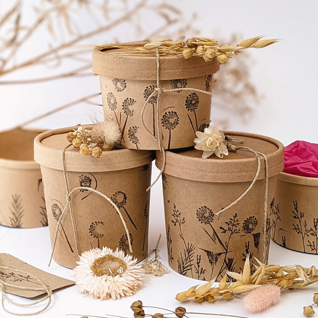 Round Brown Kraft Containers - 8oz / 12oz - Thedanes.co.uk - Creative & Sustainable Living The Scandinavian Way