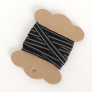 Black Woven Ribbon With Natural Stitch - 10mm - The Danes