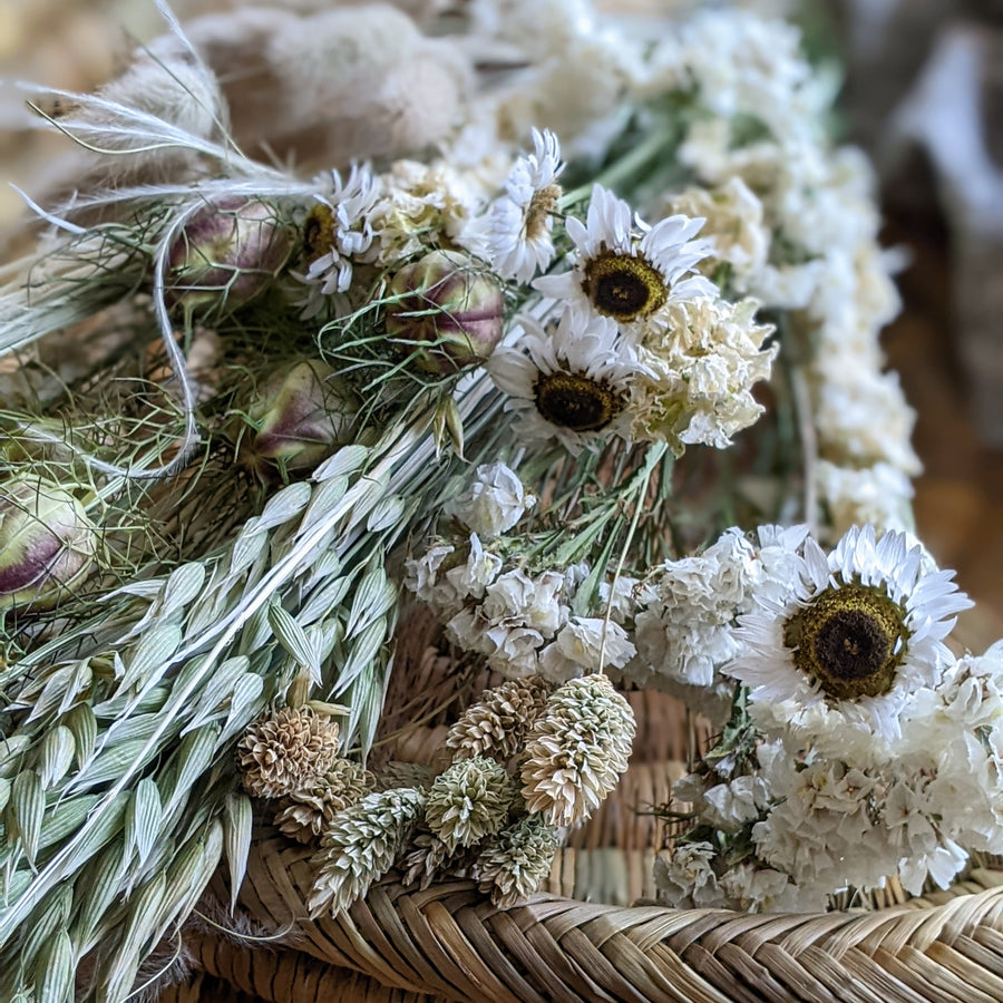 Dried Flower Bouquet - White & Natural