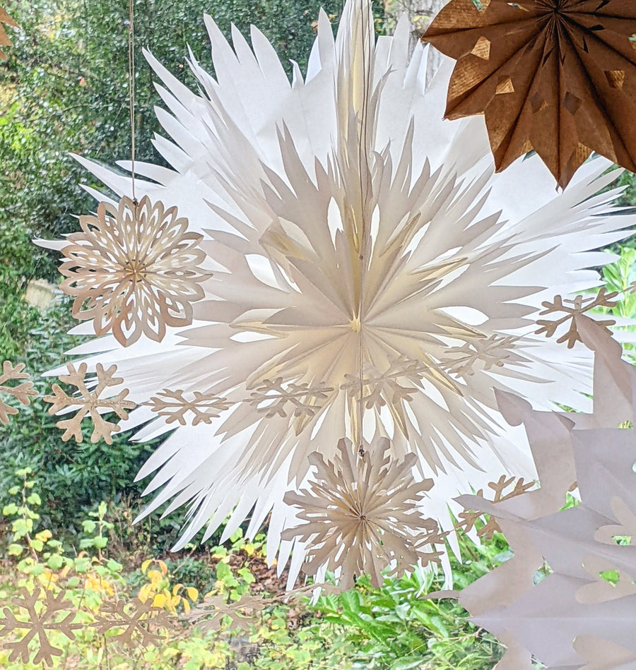 Paper Snowflake Hanging Decoration, 2 Design - The Danes
