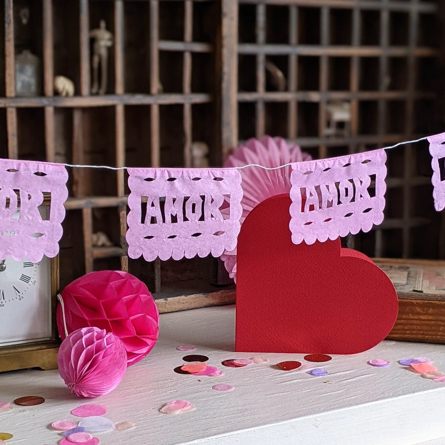 Amour Paper Picado Valentines Card - The Danes