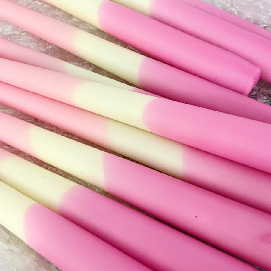 Pink Two Tone Handmade Dinner Candles - Dip Dye - The Danes
