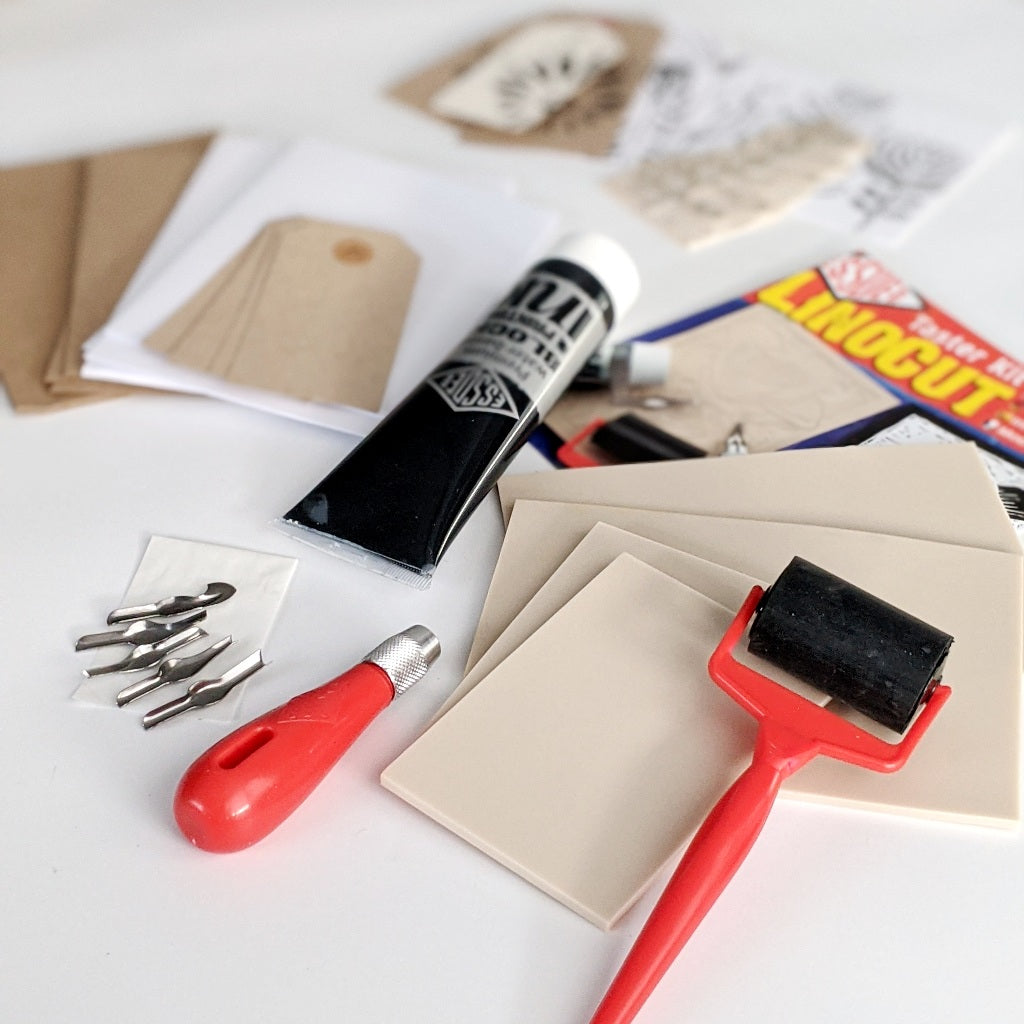 Premium Taster Linocut & Print Kit By Essdee (Includes Blank Cards & Gift Tags) - Thedanes.co.uk - Creative & Sustainable Living The Scandinavian Way