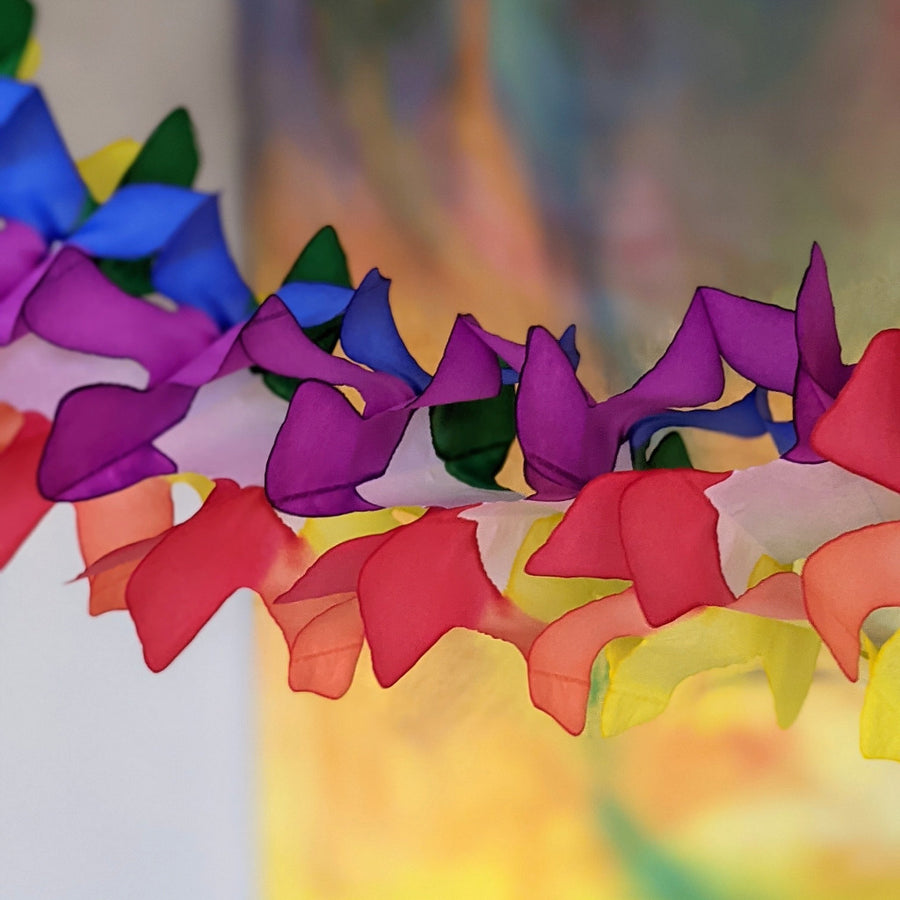 Rainbow Party Multicoloured Honeycomb Paper Garland - The Danes
