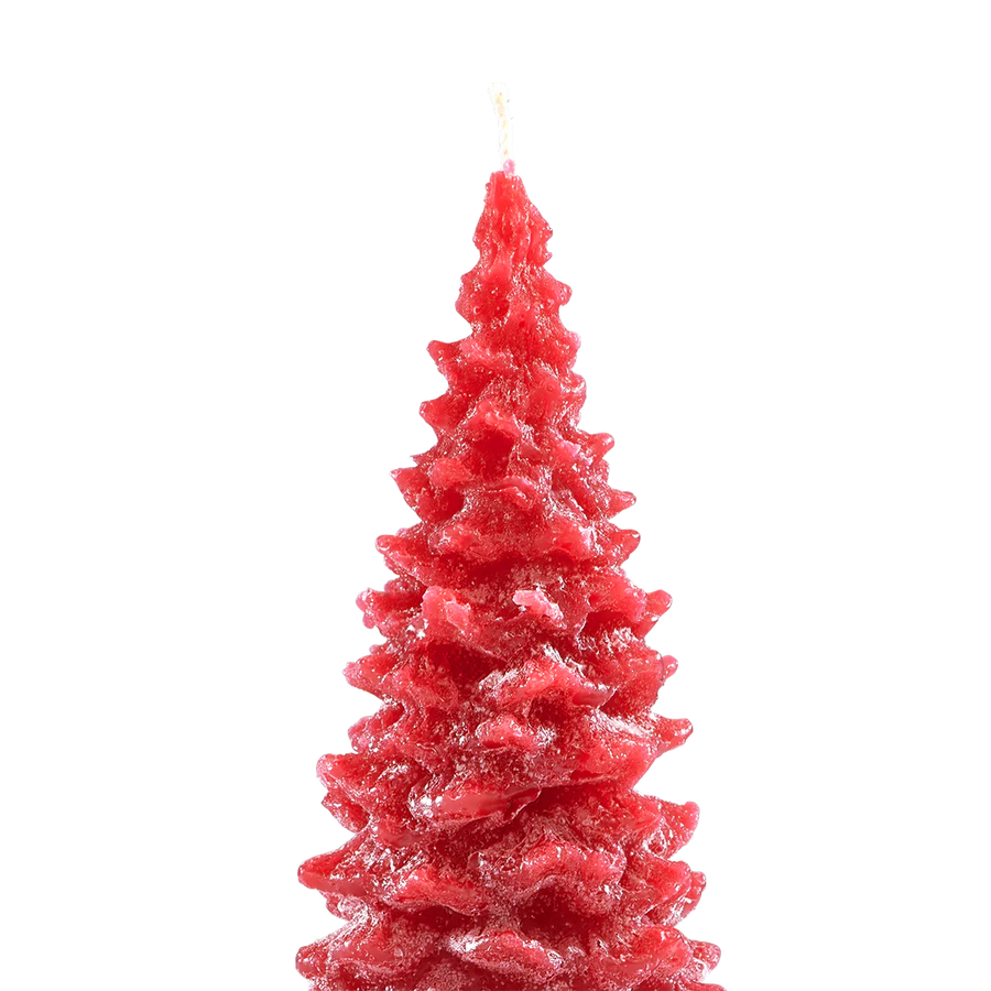 Recycled Wax Candle - Red Christmas Tree - The Danes