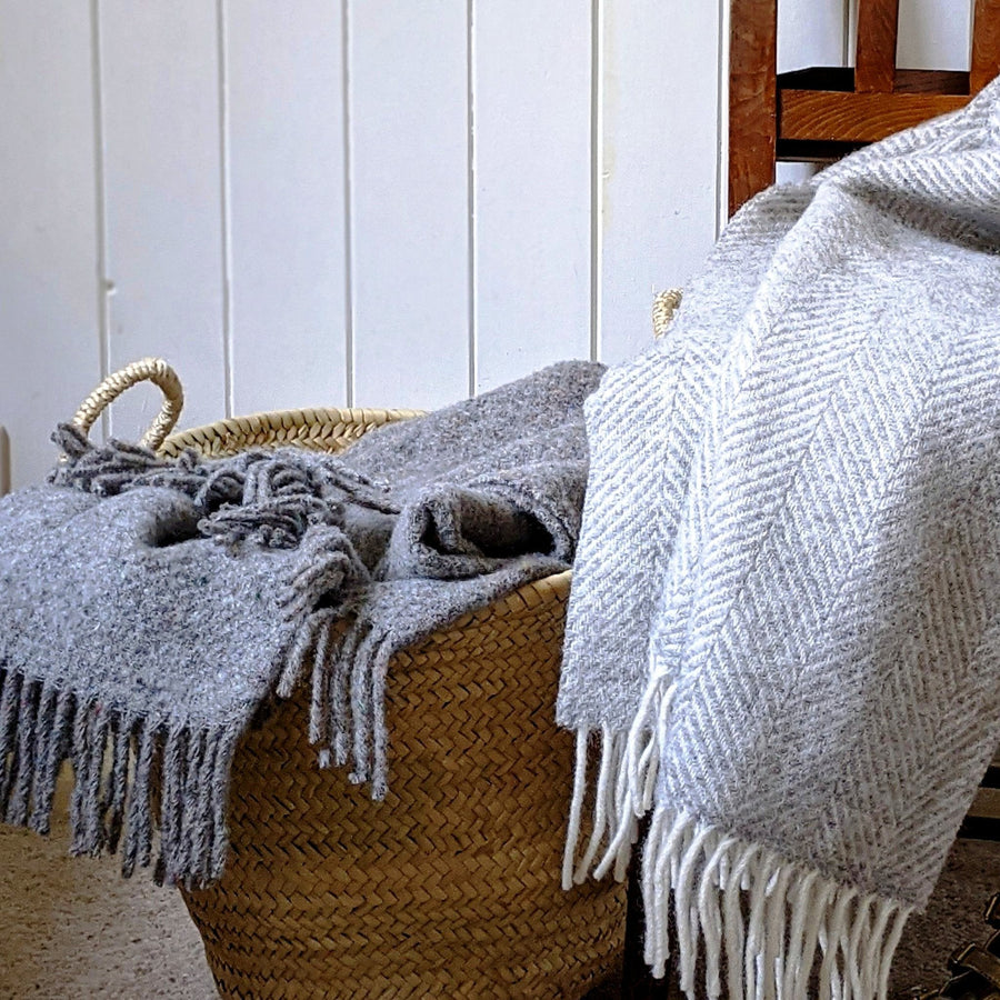 Recycled Wool Blanket - Grey by Tweedmill - The Danes