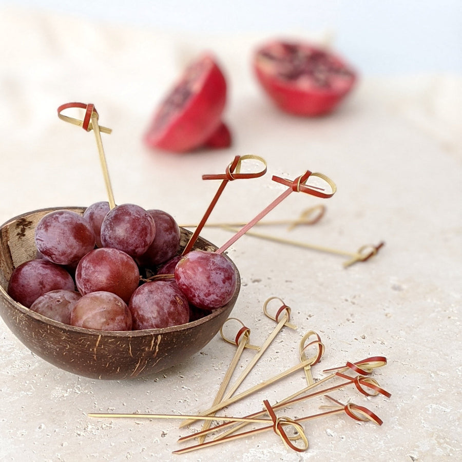 Red Bamboo Cocktail Sticks - Looped - Thedanes.co.uk - Creative & Sustainable Living The Scandinavian Way