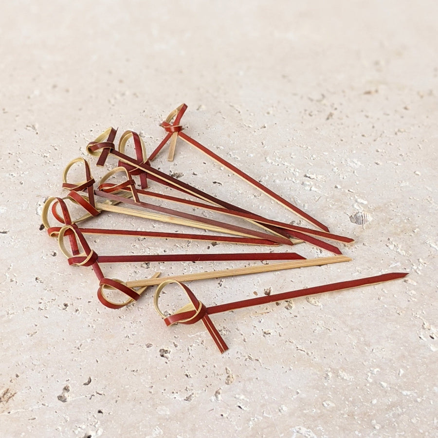 Red Bamboo Cocktail Sticks - Looped - Thedanes.co.uk - Creative & Sustainable Living The Scandinavian Way