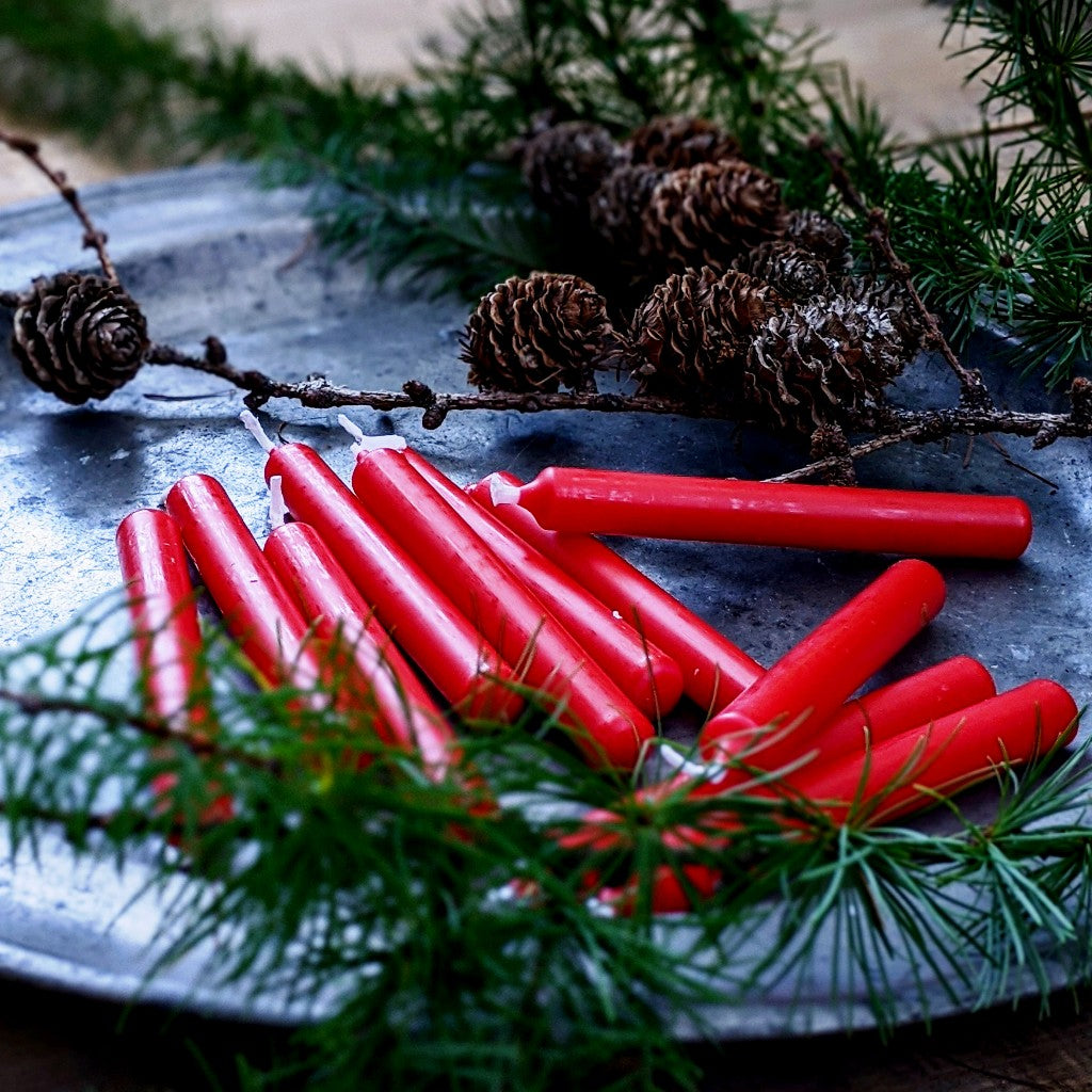 Red Christmas Tree Chime Candles | Nordic Swan Eco-label - Thedanes.co.uk - Creative & Sustainable Living The Scandinavian Way