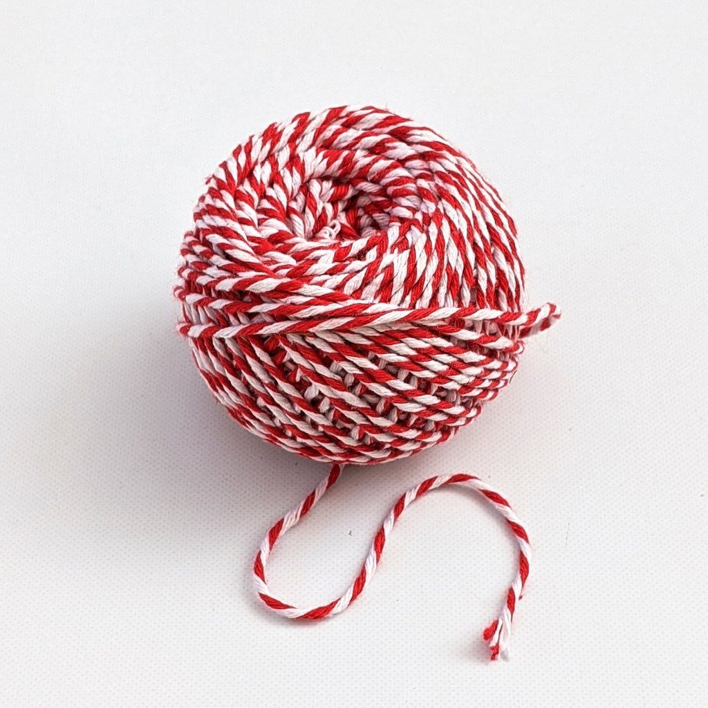 Red & White Bakers Twine - 100% Cotton, 40m Ball - Thedanes.co.uk - Creative & Sustainable Living The Scandinavian Way