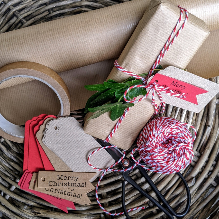 Red & White Bakers Twine - 100% Cotton, 40m Ball - The Danes