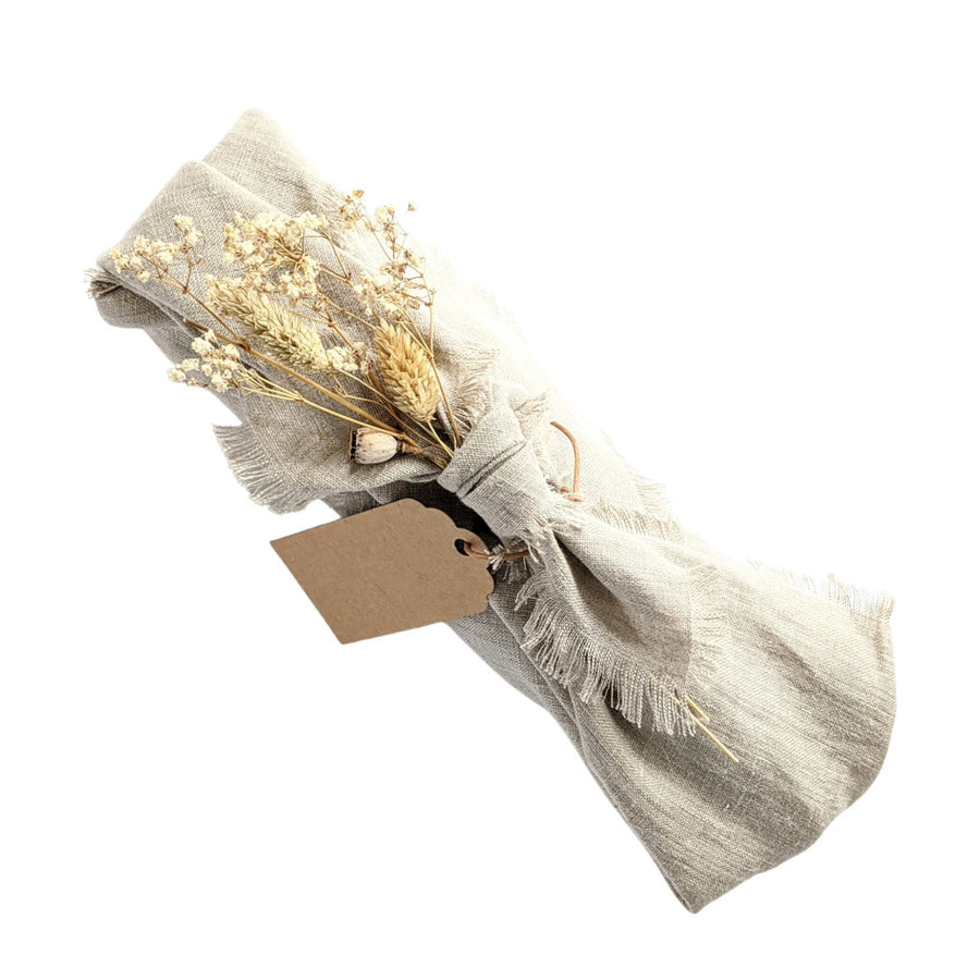 Reusable Furoshiki Gift Wrap Cloth - Natural Linen - The Danes