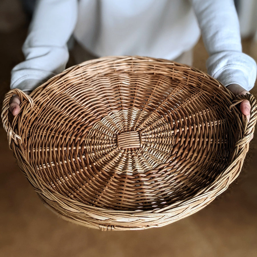 Round Wicker Display Tray With Handles - 42cm - The Danes