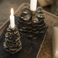 Scandinavian Metal Pine Cone Candle Holder - 2 Sizes - Thedanes.co.uk - Creative & Sustainable Living The Scandinavian Way