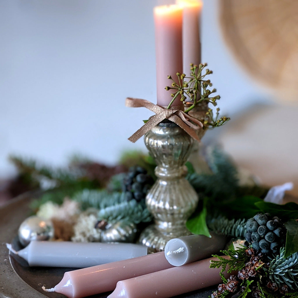 10 Mixed Short Dinner Candles | Grey & Pink Assortment - Thedanes.co.uk - Creative & Sustainable Living The Scandinavian Way