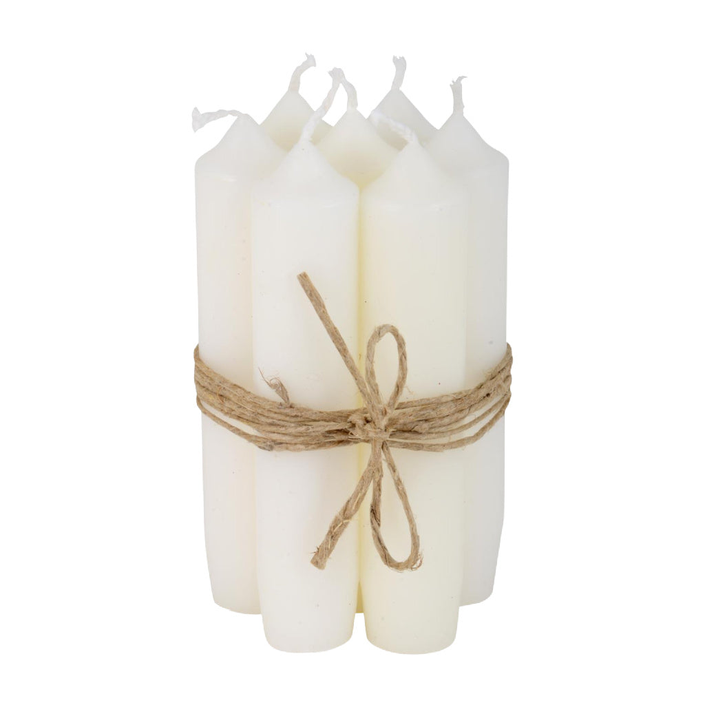 10 Short Dinner Candles | White - Thedanes.co.uk - Creative & Sustainable Living The Scandinavian Way