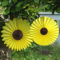 Sunflower Honeycomb Paper Fan Decorations - 2 Sizes - Thedanes.co.uk - Creative & Sustainable Living The Scandinavian Way