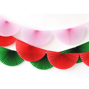 Tissue Paper Fan Garland - Assorted Colours - The Danes