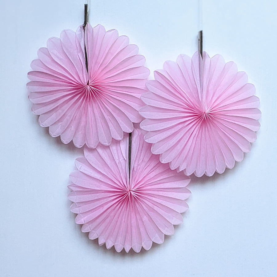 Tissue Paper Fan Decorations Red & Pink - The Danes