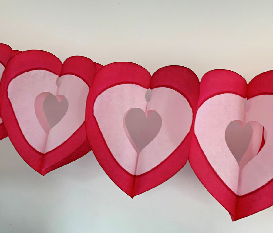 Valentine's Honeycomb Paper Heart Garland - The Danes