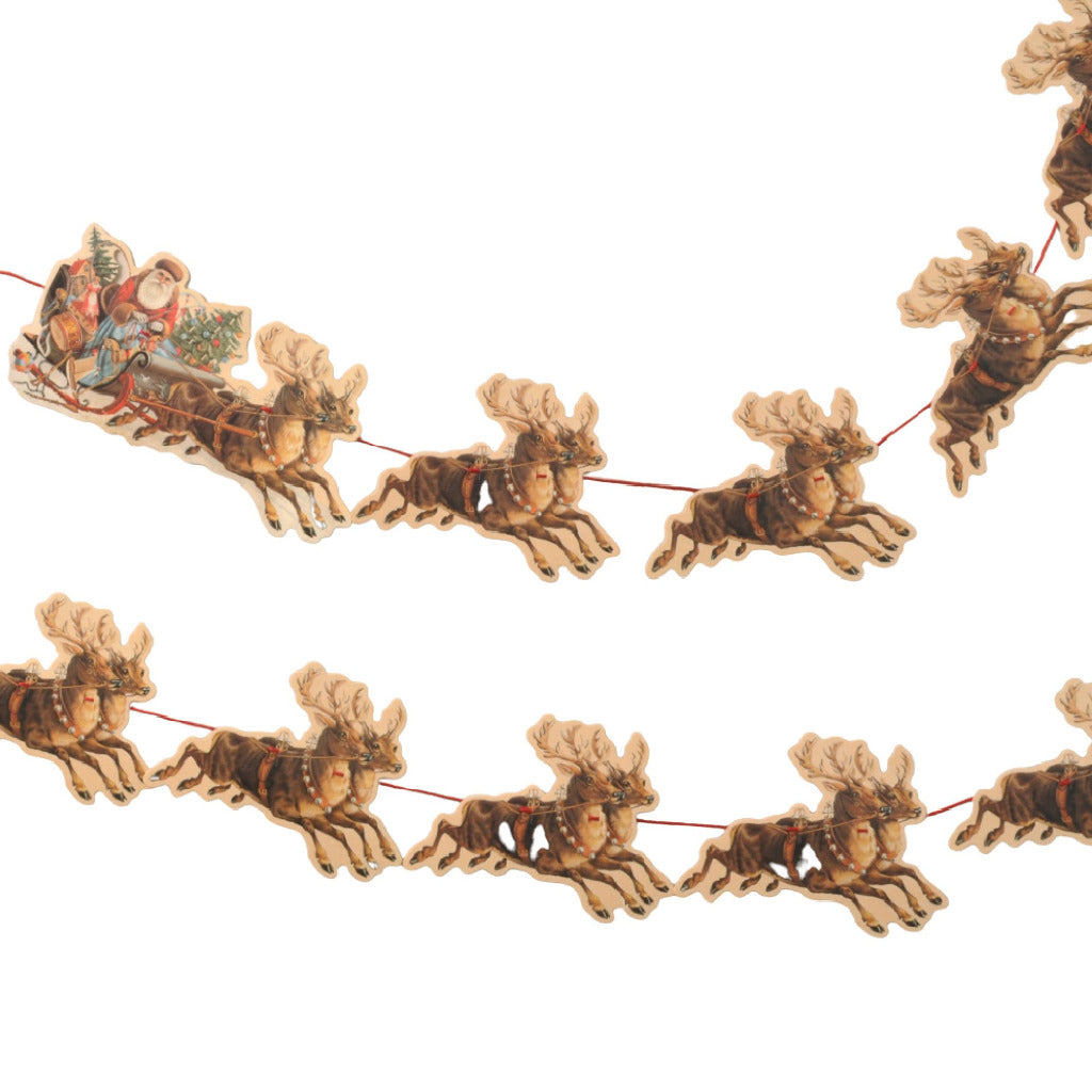 Victorian Paper Christmas Garland - Santa Sleigh - Thedanes.co.uk - Creative & Sustainable Living The Scandinavian Way