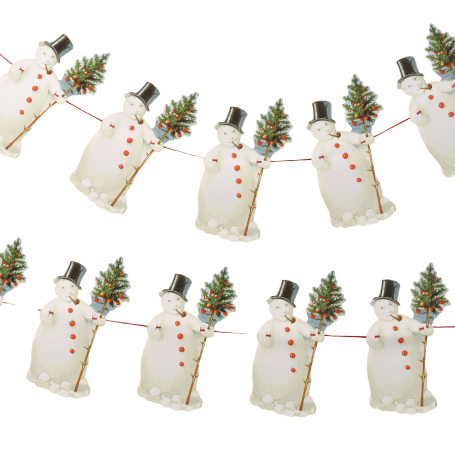Victorian Paper Christmas Garland - Mr Snowman In Top Hat - The Danes