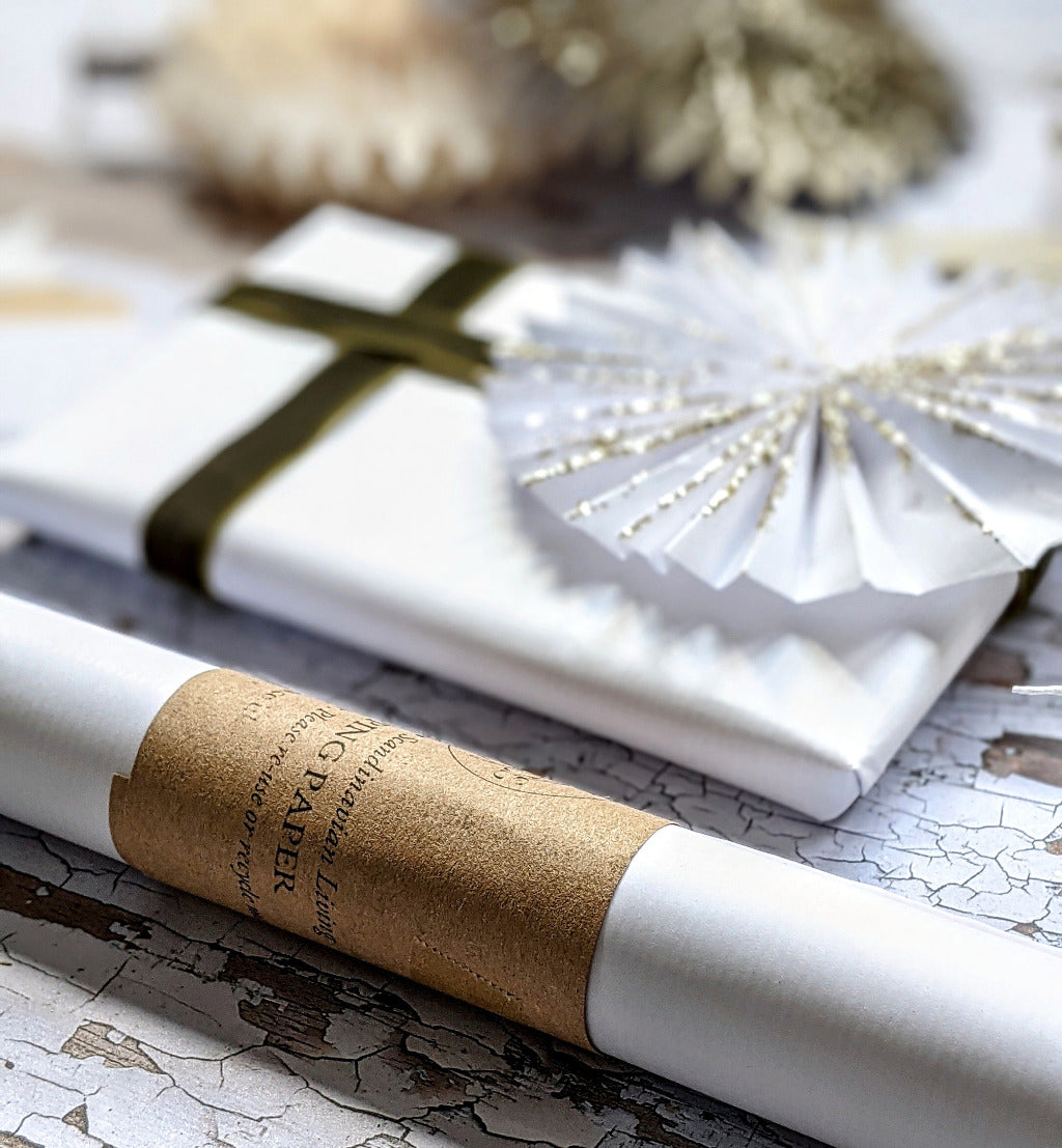 White Ribbed Wrapping Paper - Recyclable, 3MWrapping Paper by The Danes