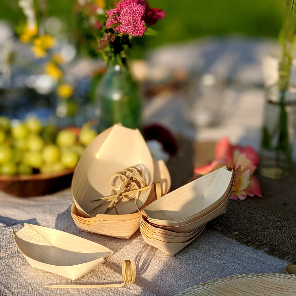 Wooden Canape Bowls + Bamboo Skewers - Thedanes.co.uk - Creative & Sustainable Living The Scandinavian Way