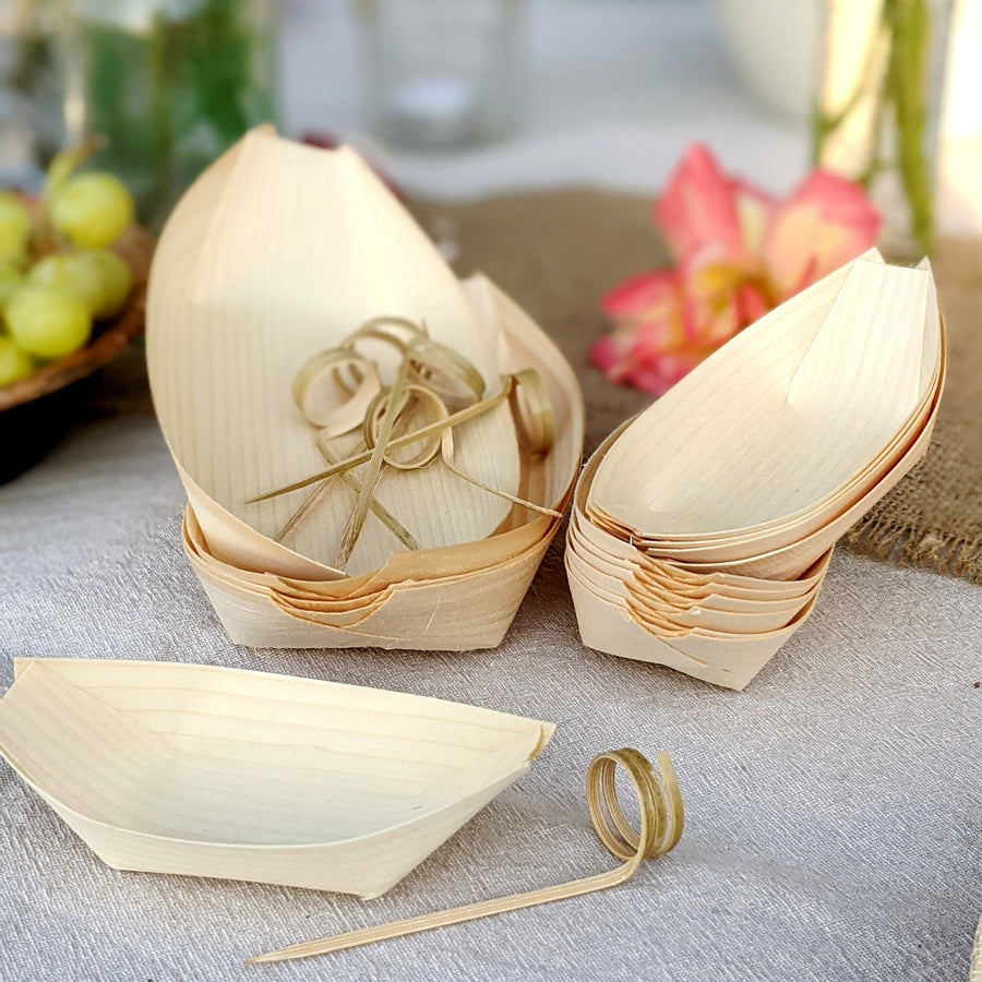 Wooden Canape Bowls + Bamboo Skewers - The Danes