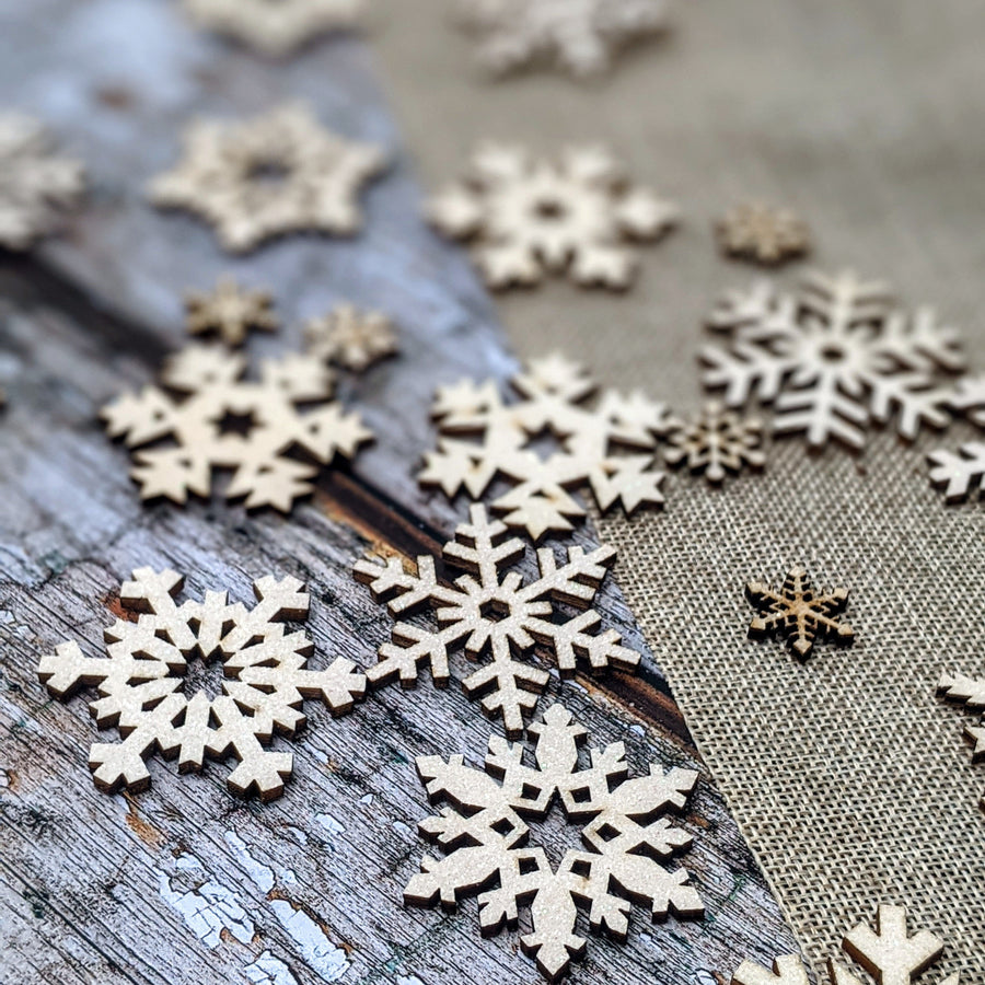Wooden Snowflake Tabletop Scatters - The Danes