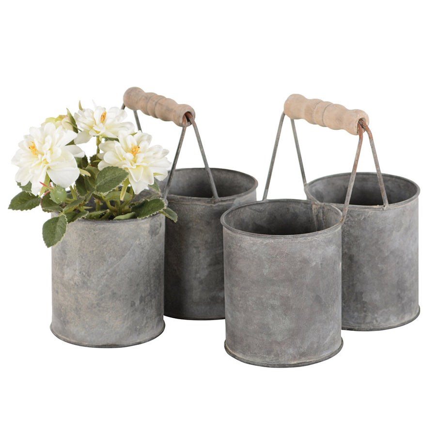 Zinc Twin Pot With Wooden Handles - The Danes