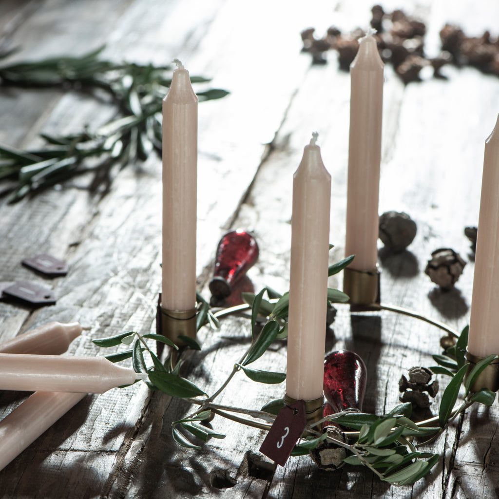 Matt Golden Metal Advent Candle Wreath | 20cm - Thedanes.co.uk - Creative & Sustainable Living The Scandinavian Way