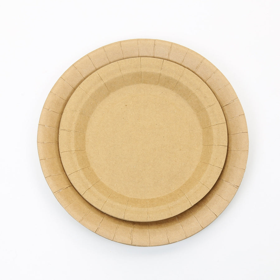 Brown Kraft Paper Plates - Recycable & Biodegradeable - The Danes