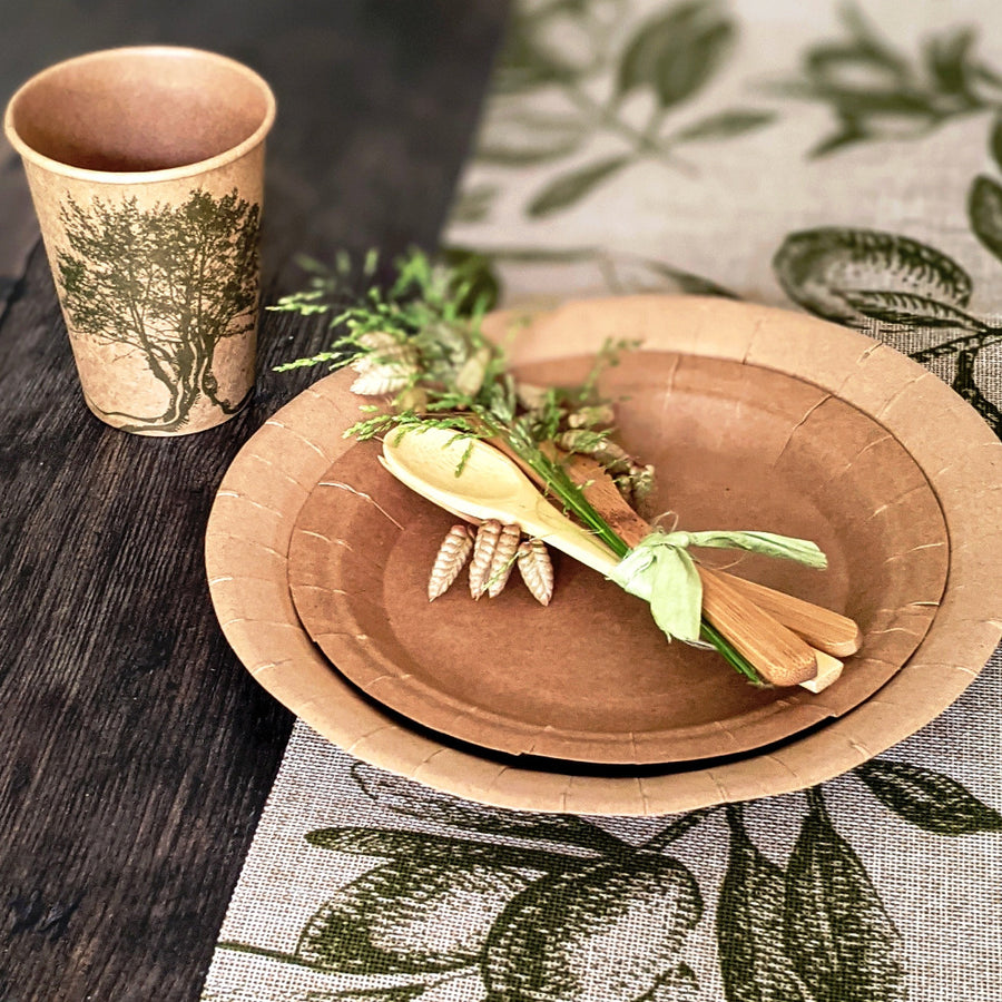Brown Kraft Paper Plates - Recycable & Biodegradeable - The Danes