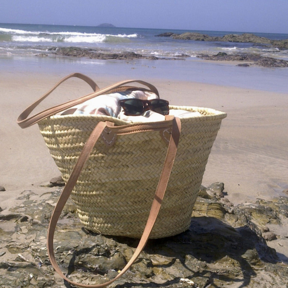 Classic Market Basket With Short & Long Leather Handles - Thedanes.co.uk - Creative & Sustainable Living The Scandinavian Way