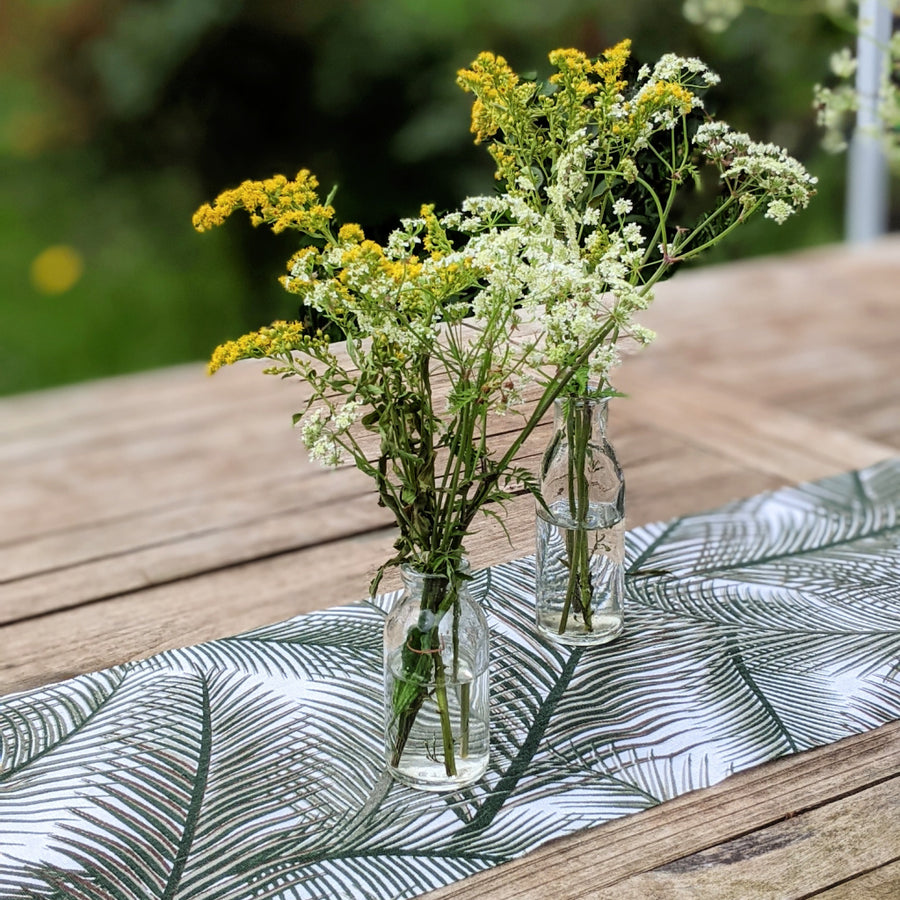Cotton Table Runner - Tropical Palm Leaf - The Danes