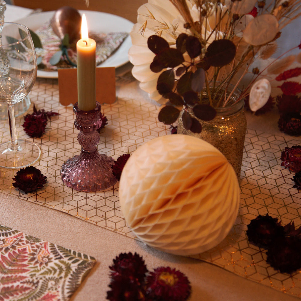 Pink Pressed Glass Dinner Candlestick - 10cm - Thedanes.co.uk - Creative & Sustainable Living The Scandinavian Way