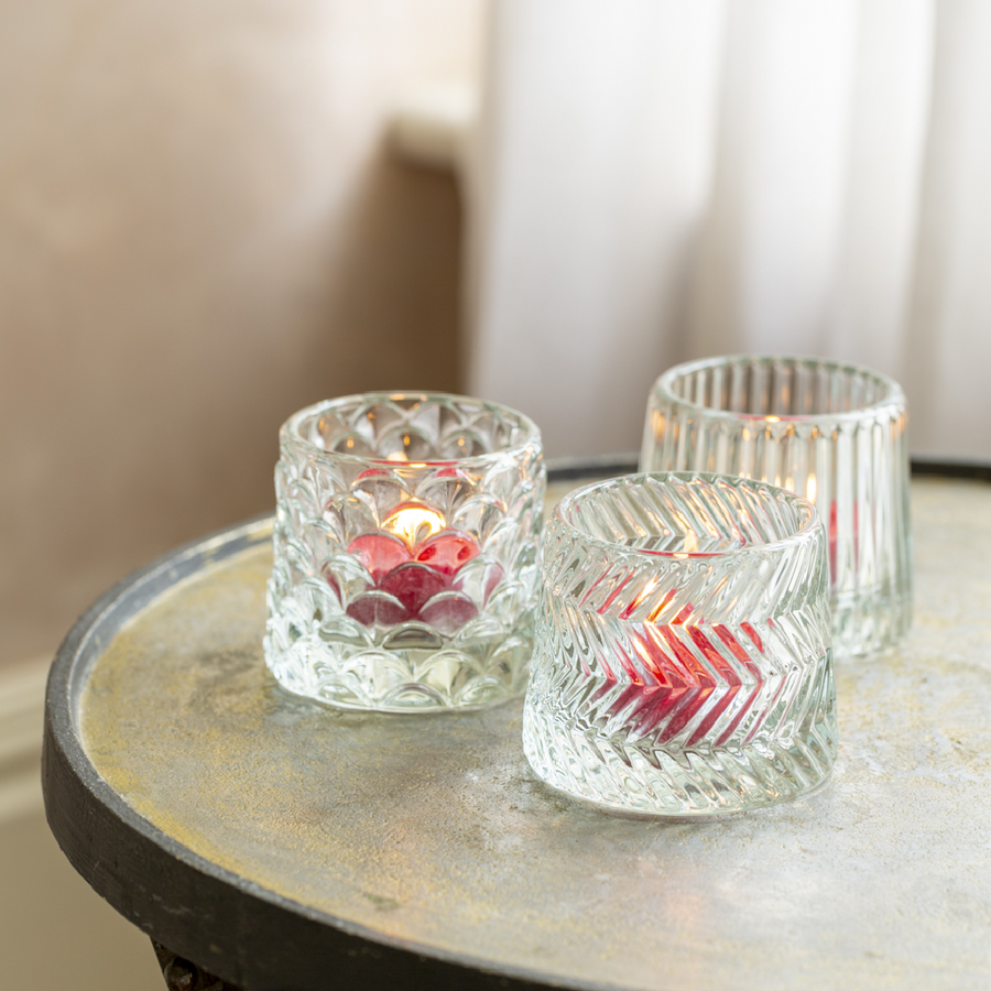 Green Vintage Style Cut Glass Tea Light Holders - Set Of 3 - Thedanes.co.uk - Creative & Sustainable Living The Scandinavian Way